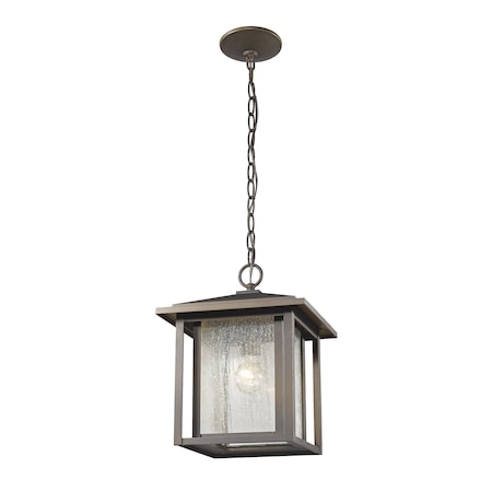 Z-Lite Aspen 1 Light Outdoor, Oil Rubbed Bronze And Clear Seedy 554CHB-ORB